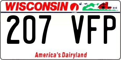 WI license plate 207VFP