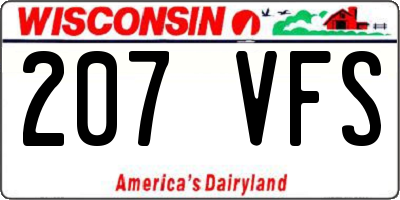 WI license plate 207VFS