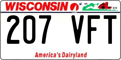 WI license plate 207VFT
