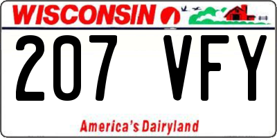 WI license plate 207VFY