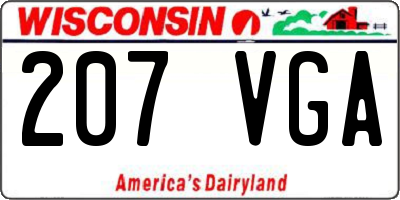 WI license plate 207VGA