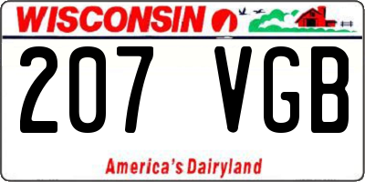 WI license plate 207VGB