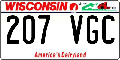 WI license plate 207VGC