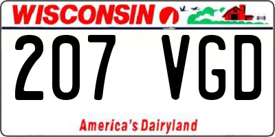 WI license plate 207VGD