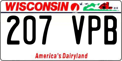 WI license plate 207VPB