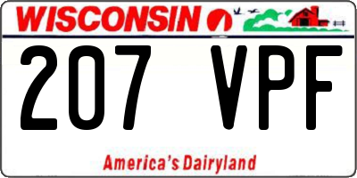WI license plate 207VPF