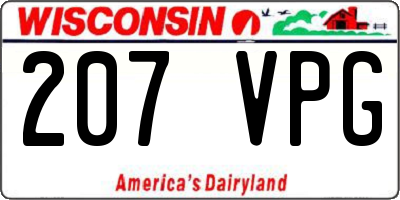 WI license plate 207VPG