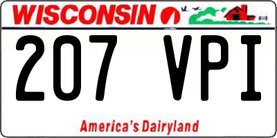 WI license plate 207VPI