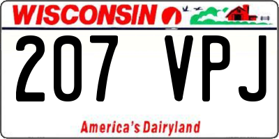 WI license plate 207VPJ