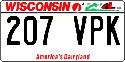 WI license plate 207VPK