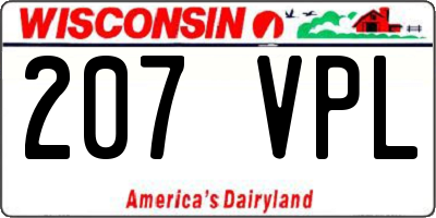 WI license plate 207VPL
