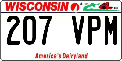 WI license plate 207VPM