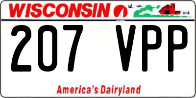 WI license plate 207VPP