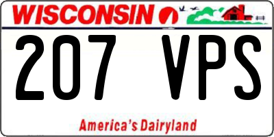 WI license plate 207VPS