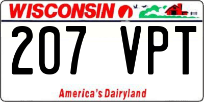 WI license plate 207VPT