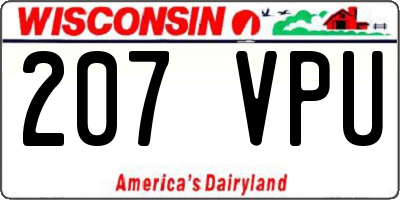 WI license plate 207VPU
