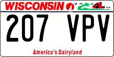 WI license plate 207VPV