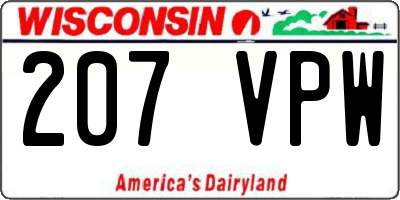 WI license plate 207VPW