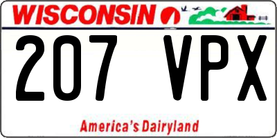 WI license plate 207VPX