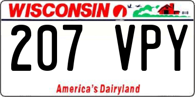 WI license plate 207VPY