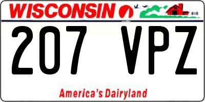 WI license plate 207VPZ