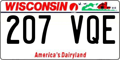 WI license plate 207VQE