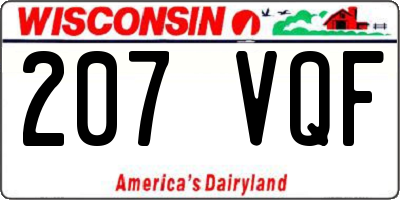 WI license plate 207VQF