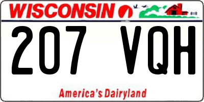 WI license plate 207VQH