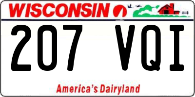 WI license plate 207VQI