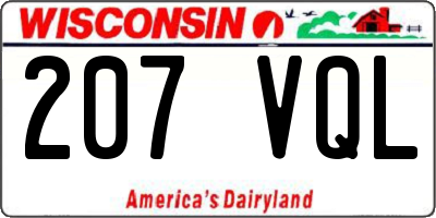 WI license plate 207VQL