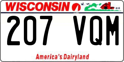 WI license plate 207VQM