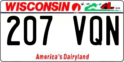 WI license plate 207VQN
