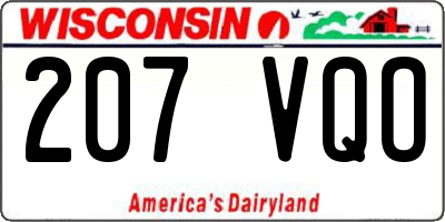 WI license plate 207VQO