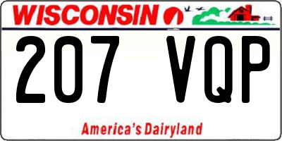 WI license plate 207VQP