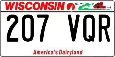 WI license plate 207VQR