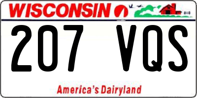 WI license plate 207VQS