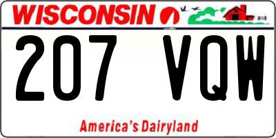 WI license plate 207VQW