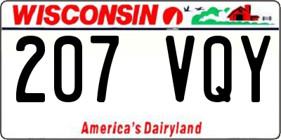 WI license plate 207VQY