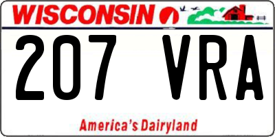 WI license plate 207VRA