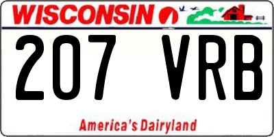 WI license plate 207VRB