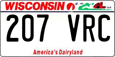 WI license plate 207VRC