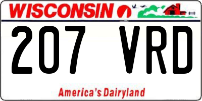 WI license plate 207VRD