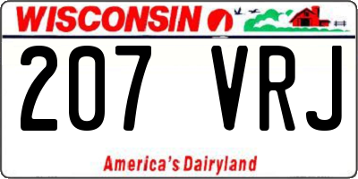 WI license plate 207VRJ