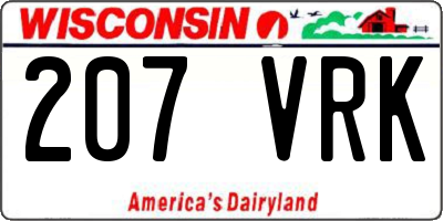 WI license plate 207VRK