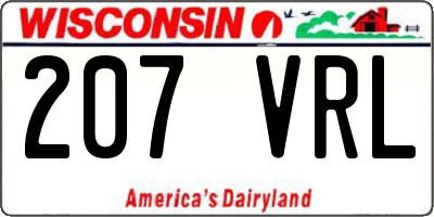 WI license plate 207VRL