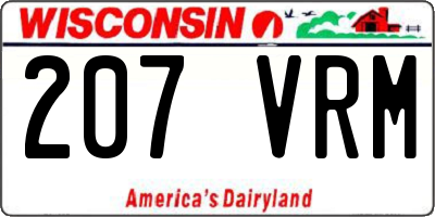 WI license plate 207VRM