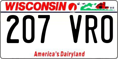 WI license plate 207VRO