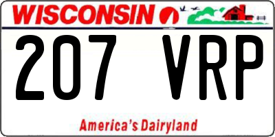 WI license plate 207VRP