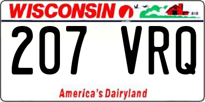 WI license plate 207VRQ
