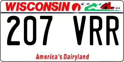 WI license plate 207VRR